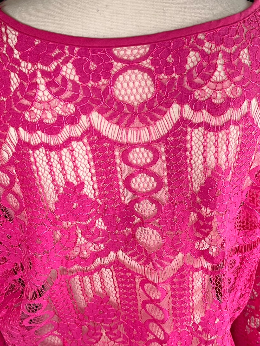 SHIEN Lace Overlay Women’s Crop Top Barbie Pink Size XL - Picture 4 of 11